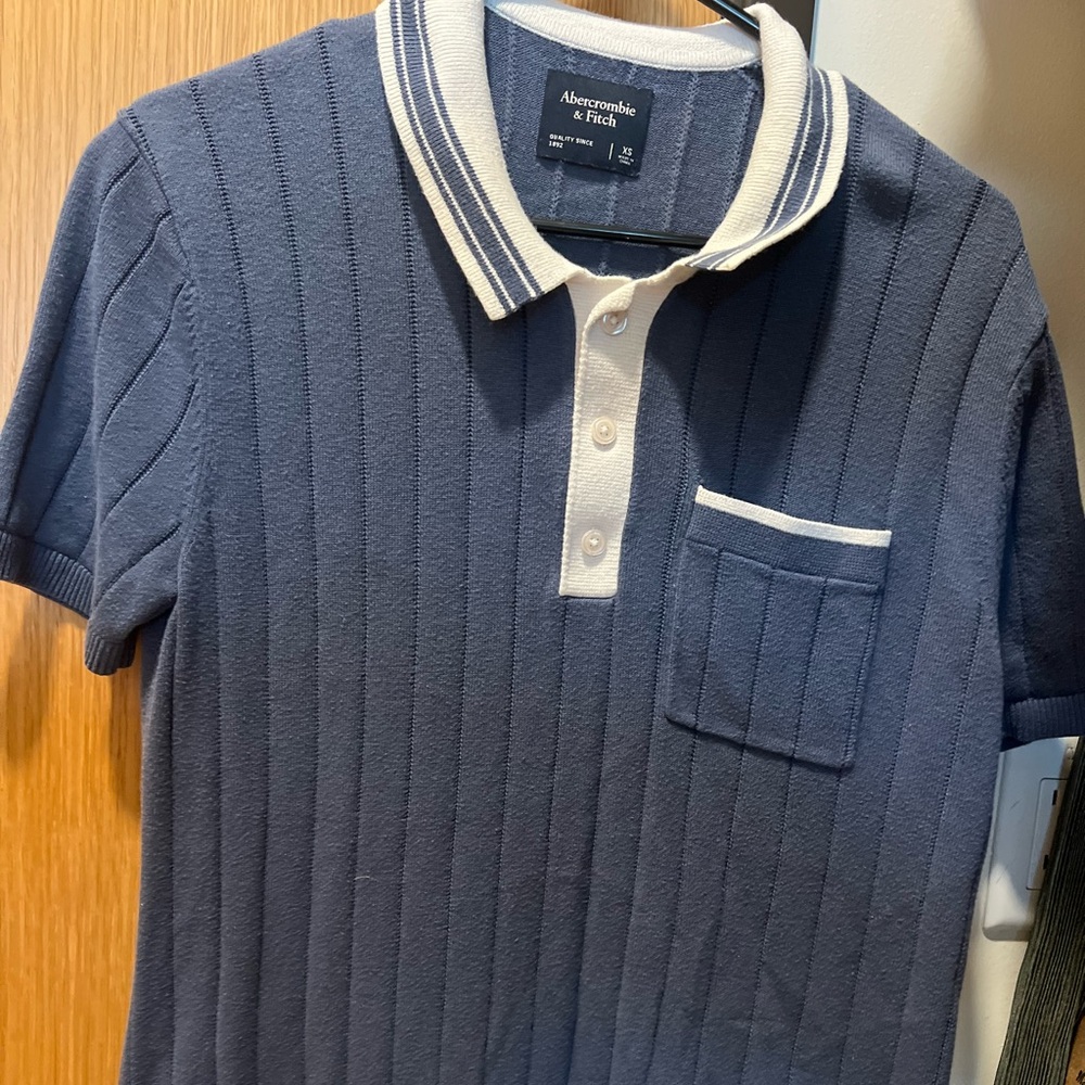 Blue Abercrombie knit polo